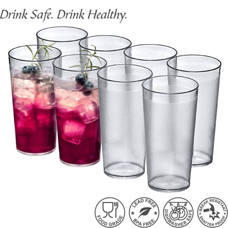 Vasos de plástico Amazing Abby 450 ml (Juego de 8) libres de BPA