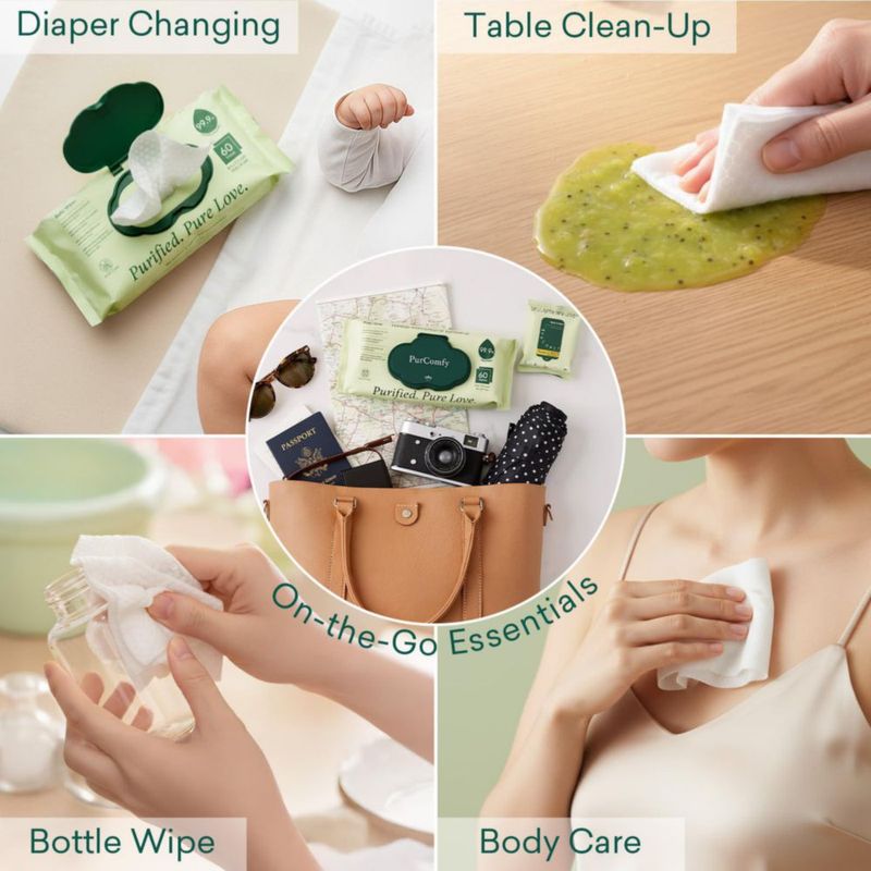 Toallitas para bebé PurComfy sin perfume paquete de 408 biodegradables