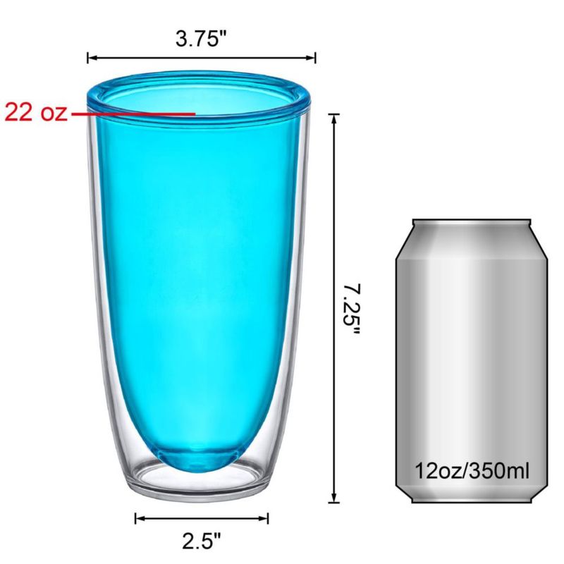 Vasos térmicos Amazing Abby 620 ml pack de 4 colores mixtos sin BPA