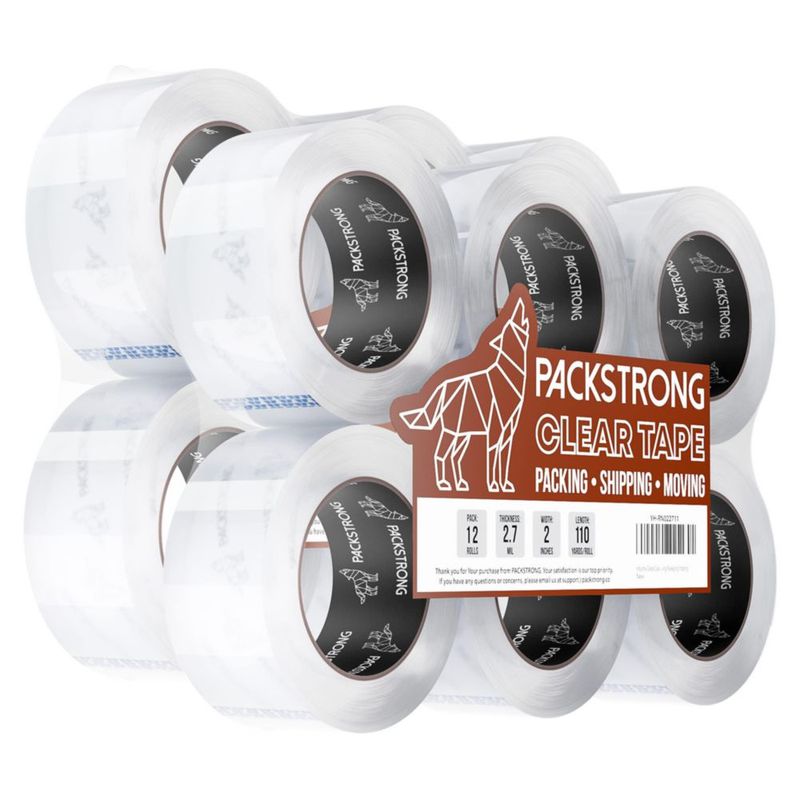 Cinta de embalaje Packstrong 12 rollos 5 cm × 91 m 27 mil