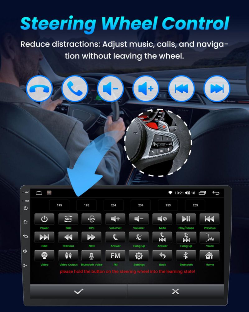 Radio para auto Jufodrca 9" Android Auto CarPlay 5G WiFi