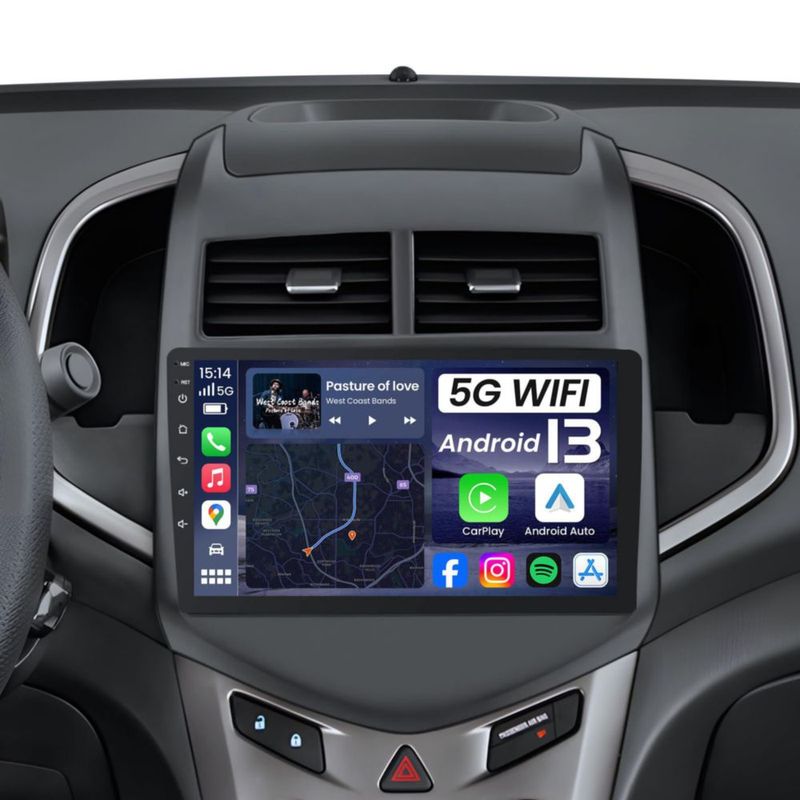 Radio para auto Jufodrca 9" Android Auto CarPlay 5G WiFi