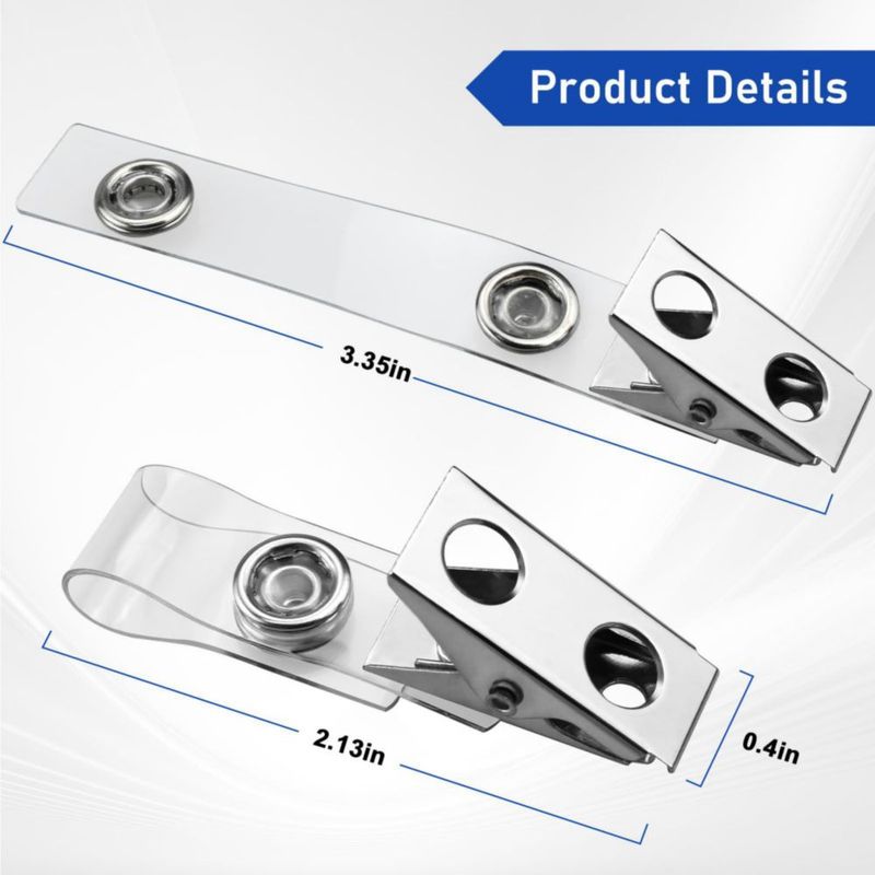 Clips para gafete Orcielo 100 uds transparentes 25 cm × 76 cm