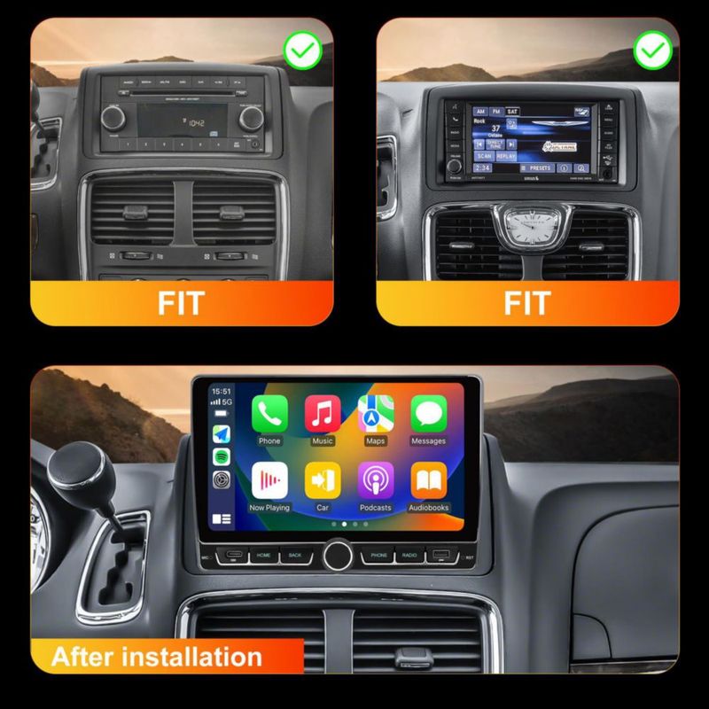 Radio Android iCarSEPTON de 9 pulgadas con CarPlay/Android Auto inalámbrico