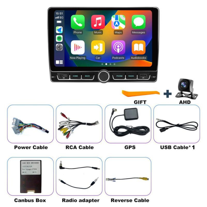 Radio Android iCarSEPTON de 9 pulgadas con CarPlay/Android Auto inalámbrico