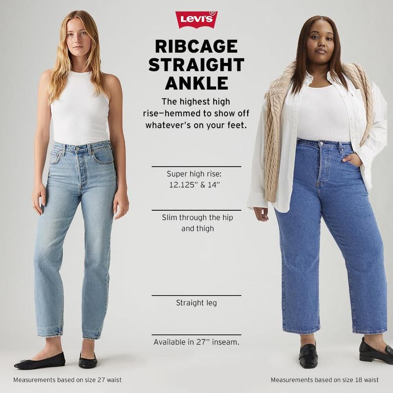 Vaqueros Levi's Ribcage Straight 24 Stretch para mujer
