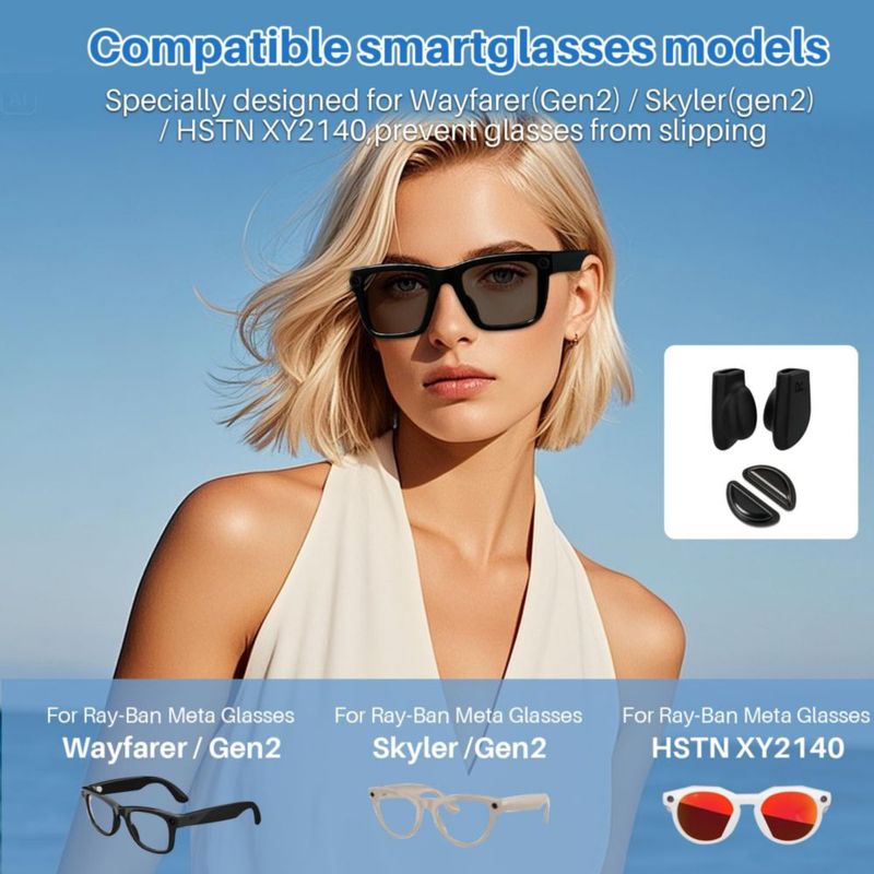 Almohadillas antideslizantes CAISATEQ para Ray‑Ban Meta RW4006/4008/4012