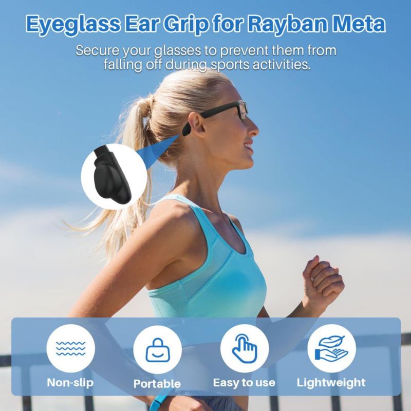 Almohadillas antideslizantes CAISATEQ para Ray‑Ban Meta RW4006/4008/4012