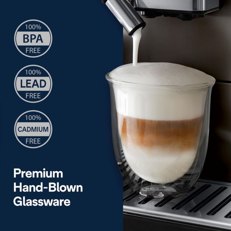Vasos de Cappuccino De'Longhi 190 ml Juego de 6 Transparentes