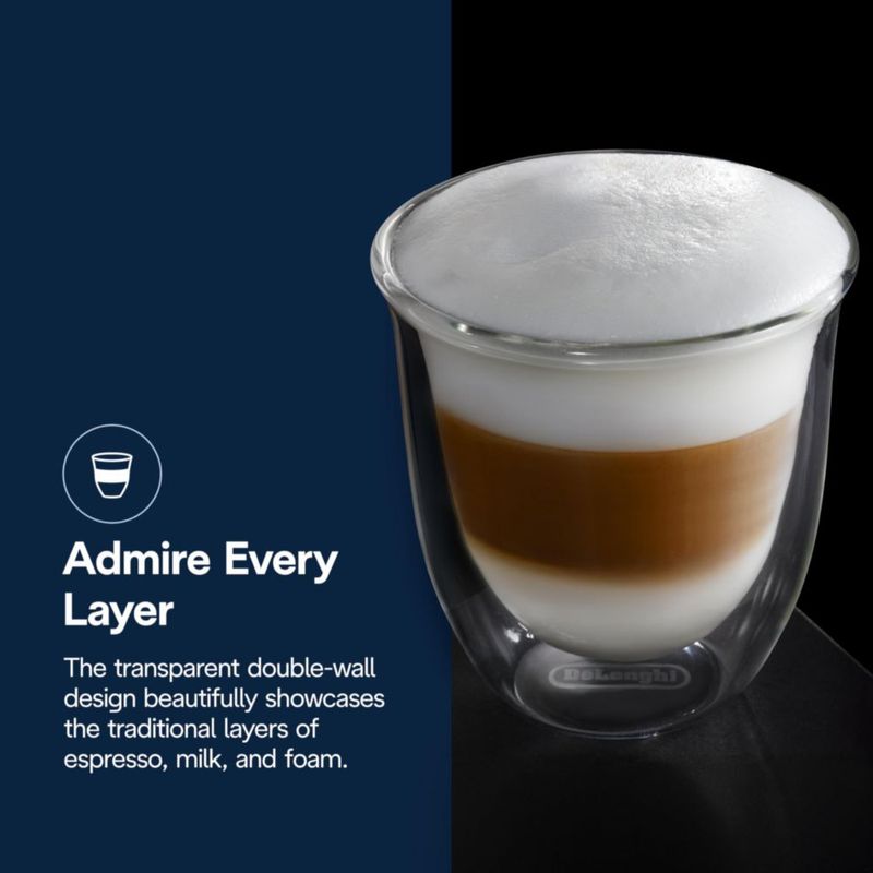 Vasos de Cappuccino De'Longhi 190 ml Juego de 6 Transparentes