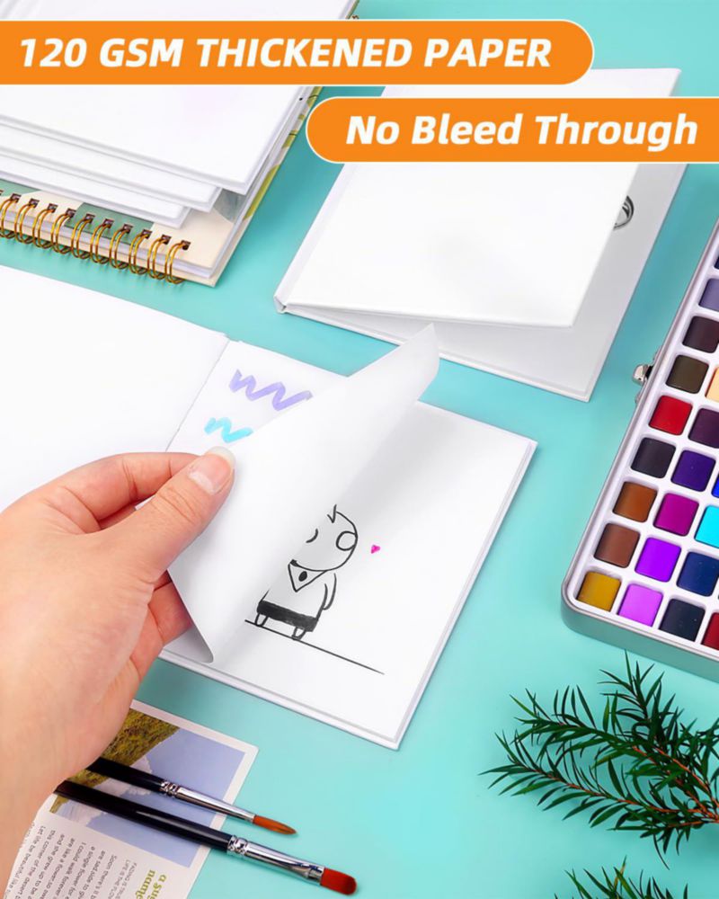 Cuaderno en blanco Dynta 13 cm × 13 cm paquete de 8 cuadernos de boceto blancos