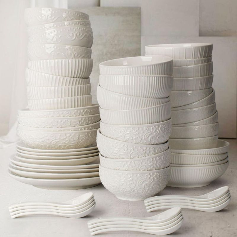 Juego de 4 tazones para cereal Artena 737 ml blanco