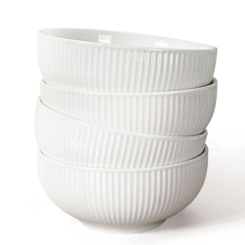 Juego de 4 tazones para cereal Artena 737 ml blanco