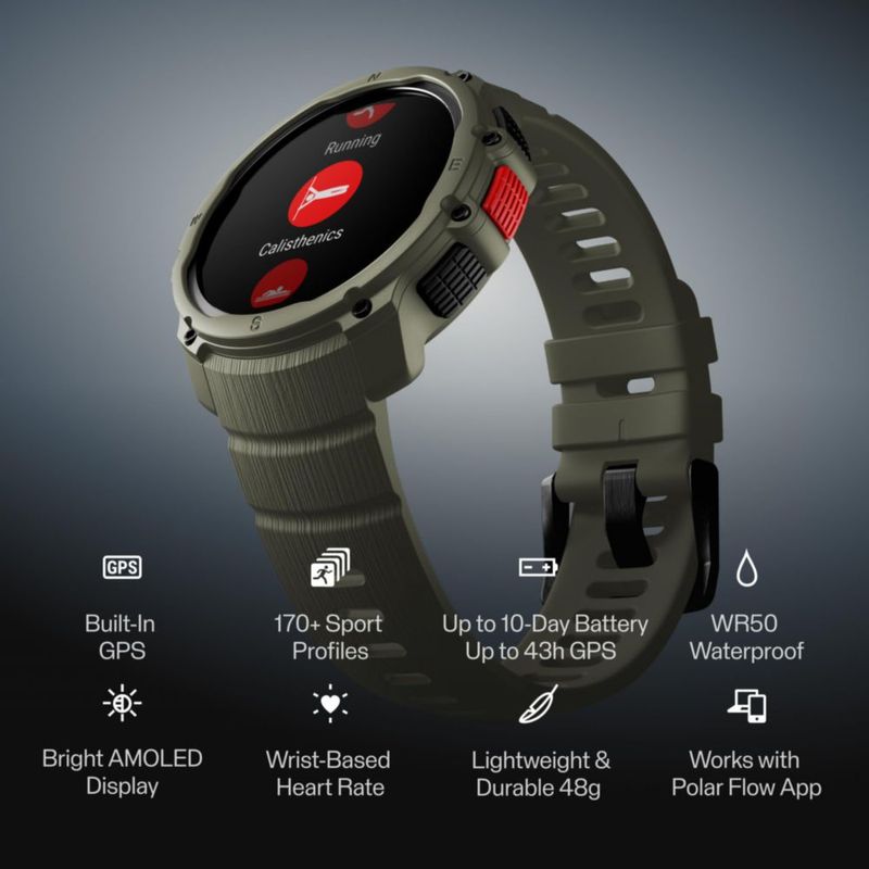 Reloj GPS POLAR Street X AMOLED de 10 Días de Batería e Impermeable