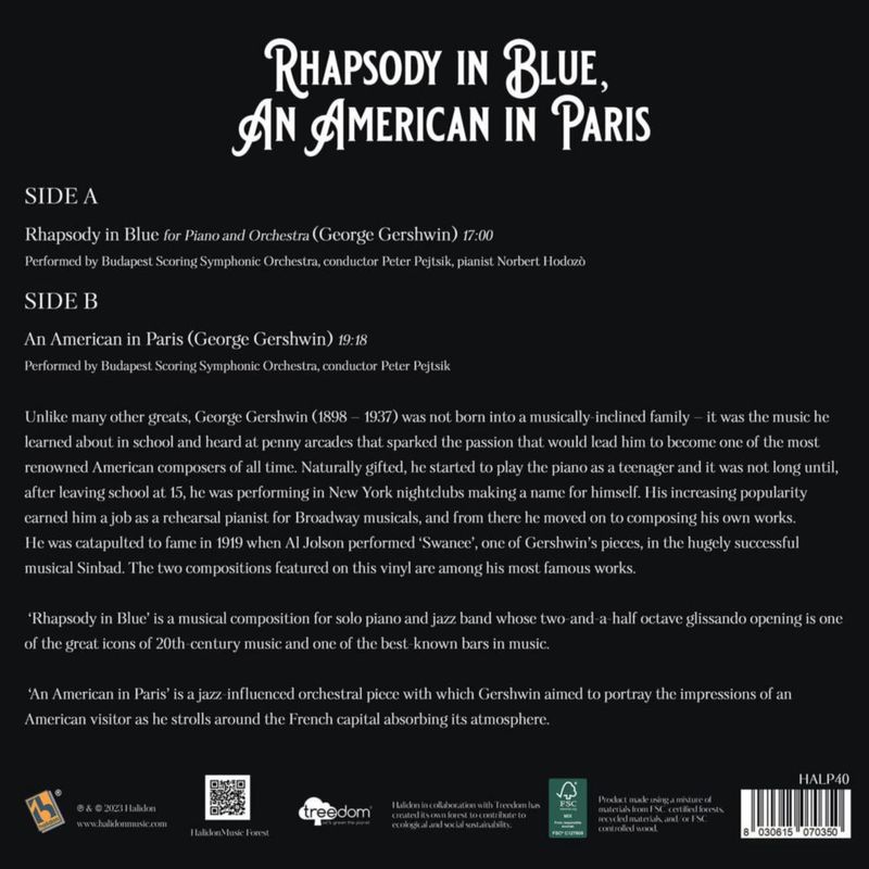Vinilo Halidon Gershwin – Rhapsody in Blue (LP)