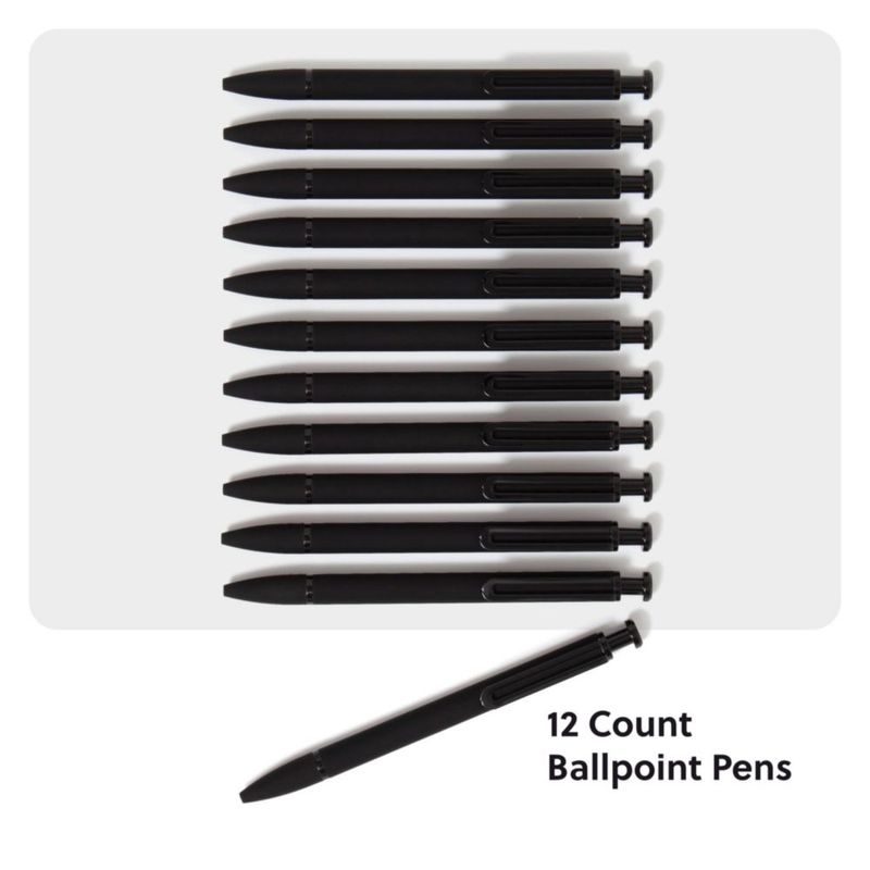 Bolígrafos U Brands 12 unidades Retráctiles color negro