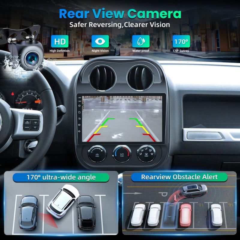Radio de coche Fortdows 25 cm para Jeep Compass/Patriot 2010‑2016