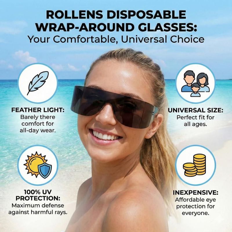 Gafas de Sol Descartables Rollens Roll Up - Pack de 8 Protección UV