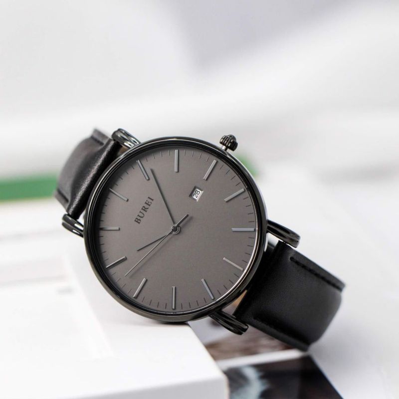 Reloj BUREI Fashion minimalista de piel impermeable 41 mm