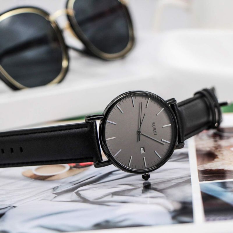 Reloj BUREI Fashion minimalista de piel impermeable 41 mm