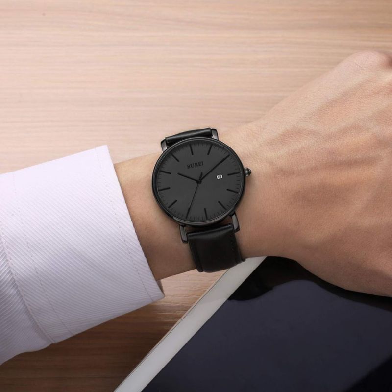 Reloj BUREI Fashion minimalista de piel impermeable 41 mm