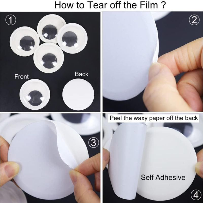 Ojos móviles autoadhesivos TrlaFy 3 cm 100 piezas