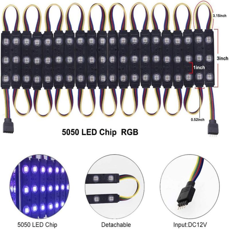 Luces LED para Ventana Pomelotree RGB Impermeables (Pack de 10)