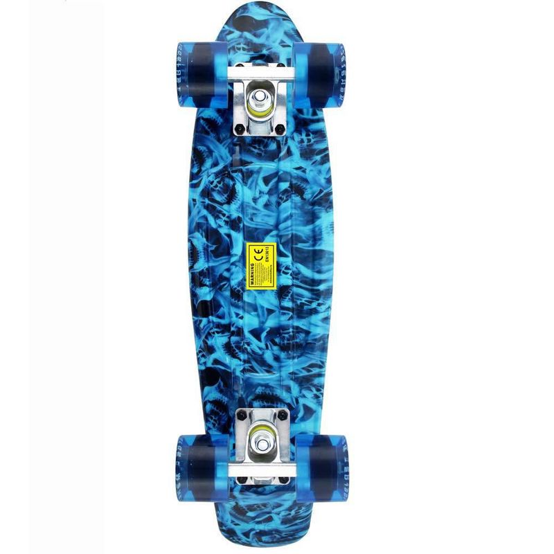 Patineta Meketec 56 cm Retro Mini Board Llamas Azules