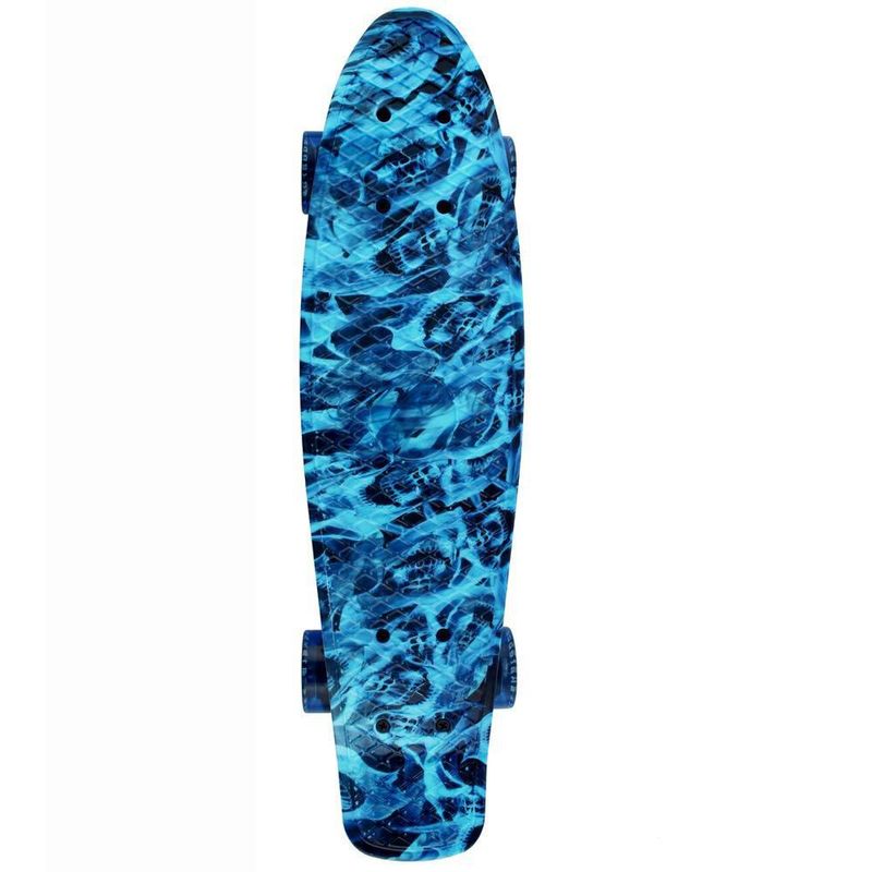 Patineta Meketec 56 cm Retro Mini Board Llamas Azules