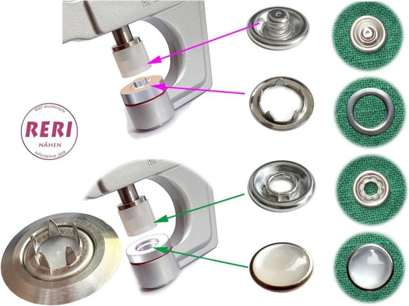 Kit de 40 broches de presión RERI de 11 mm con pinzas