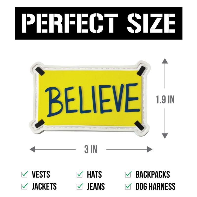 Parche EPIC Goods Believe Coach Lasso 48 × 76 cm con gancho y bucle