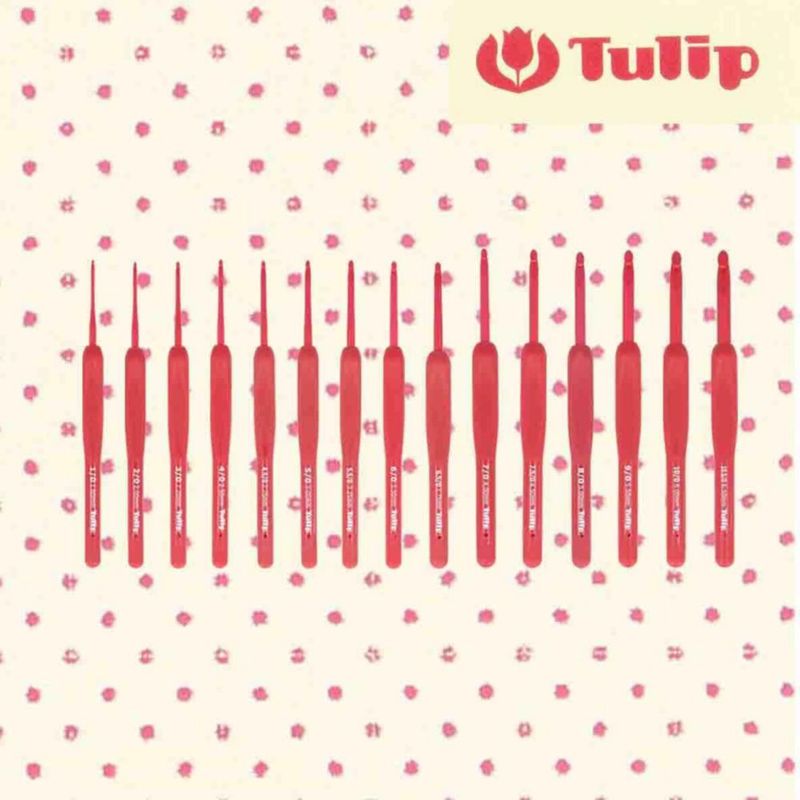 Ganchillo Tulip 500 mm Rojo de Agarre Suave 1 pza
