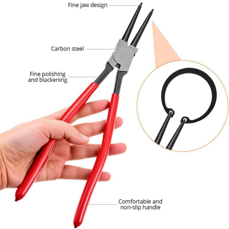 Alicates QWORK de 325 cm para anillos de retención internos uso intensivo