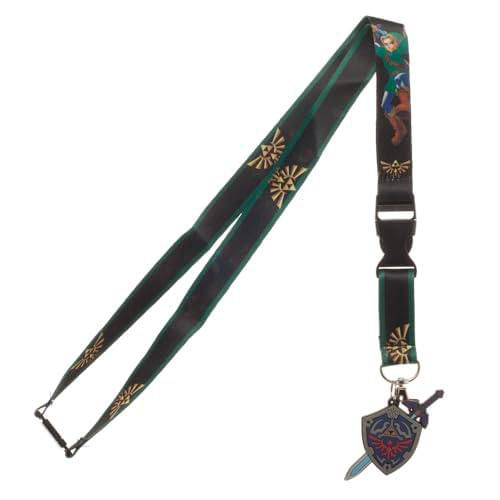 Cordón de identificación Bioworld 41 cm Zelda con llavero de escudo y porta credencial