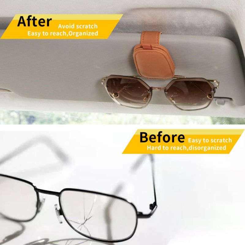 Portagafas de cuero Yuoyar pack de 2 color naranja