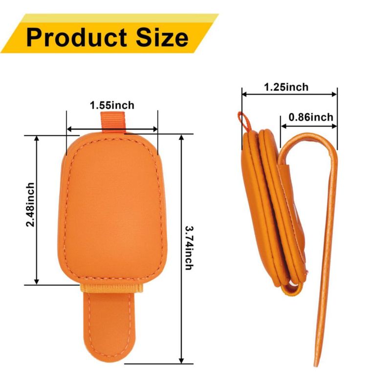 Portagafas de cuero Yuoyar pack de 2 color naranja