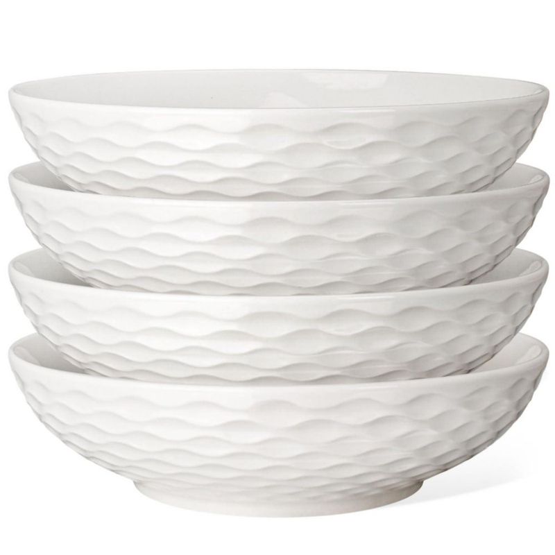 Juego de 4 tazones de cerámica Artena 965 ml con relieve