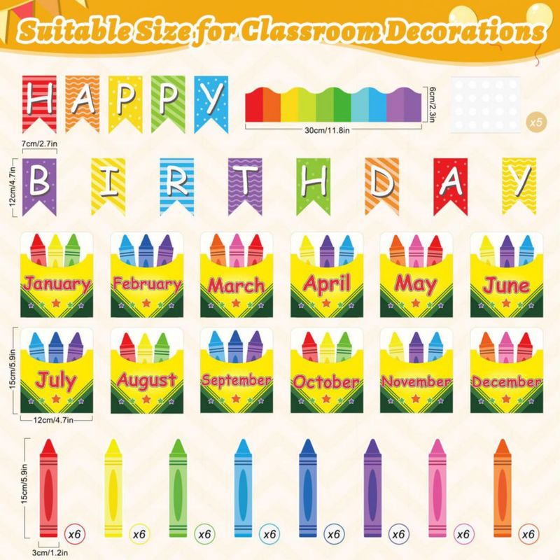 Set Colorido de Tablero de Anuncios para Cumpleaños Sealmic
