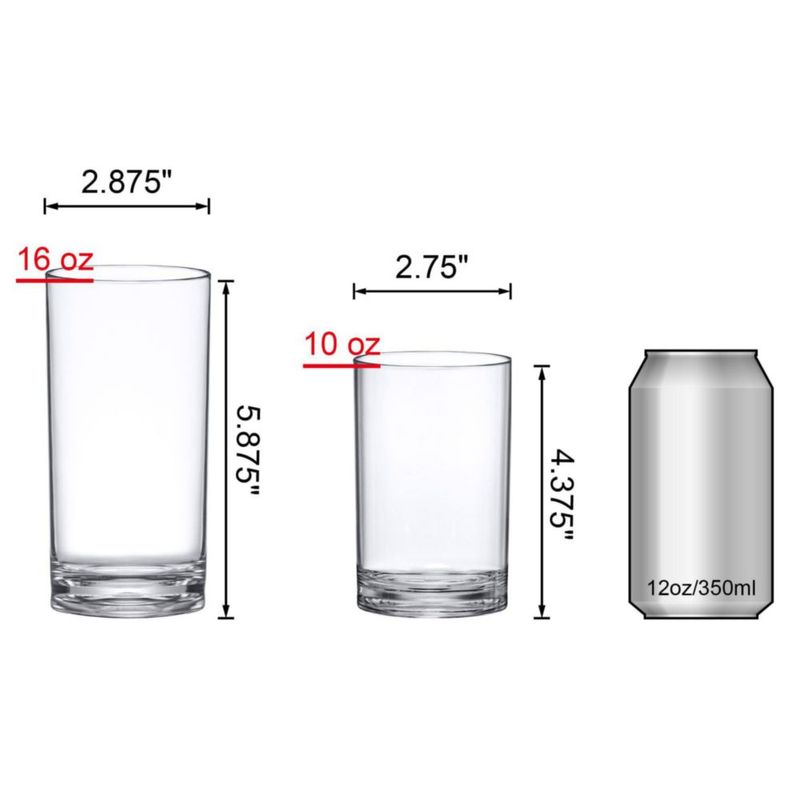 Vasos de plástico reutilizables Amazing Abby 284 ml/473 ml paquete de 8 BPA libre