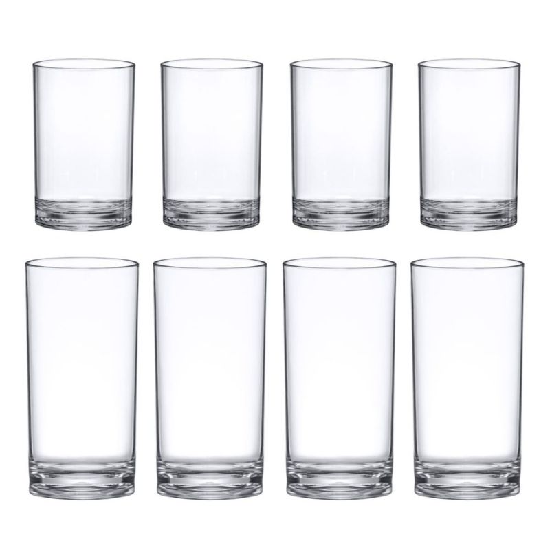 Vasos de plástico reutilizables Amazing Abby 284 ml/473 ml paquete de 8 BPA libre