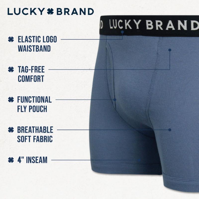 Bóxers Lucky Brand Paquete de 6 Algodón con entrepierna de 10 cm