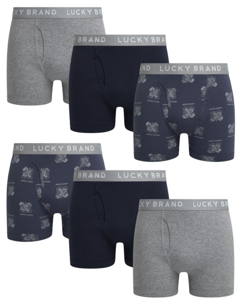 Bóxers Lucky Brand Paquete de 6 Algodón con entrepierna de 10 cm