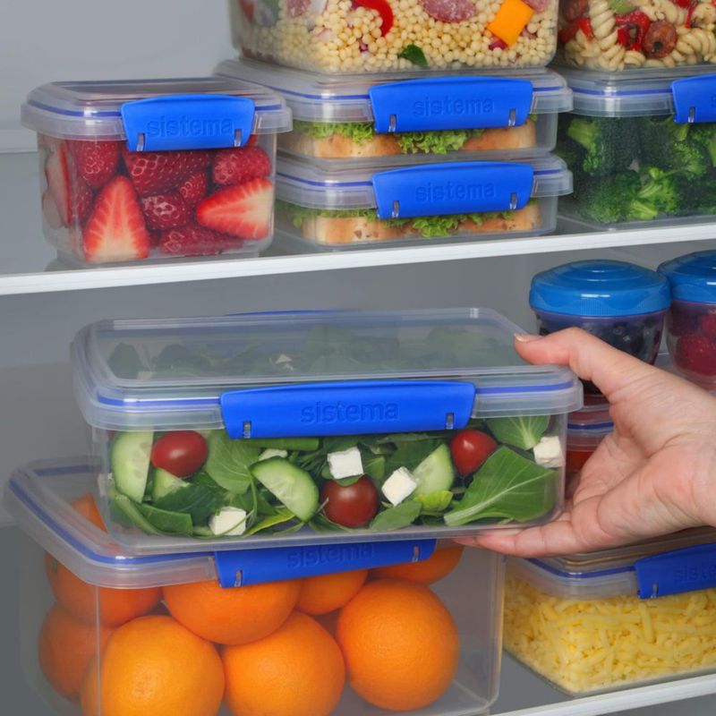 Sistema de Almacenamiento de Alimentos 1.0 L Transparente/Azul – Pack de 3