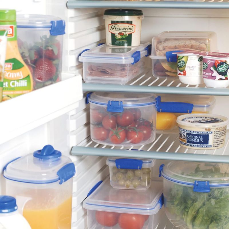 Sistema de Almacenamiento de Alimentos 1.0 L Transparente/Azul – Pack de 3