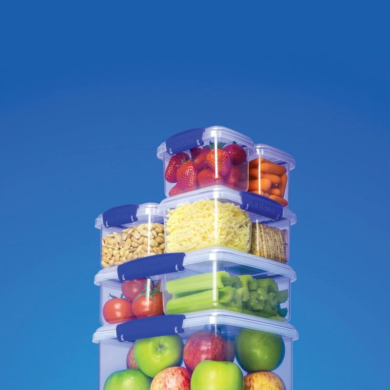 Sistema de Almacenamiento de Alimentos 1.0 L Transparente/Azul – Pack de 3