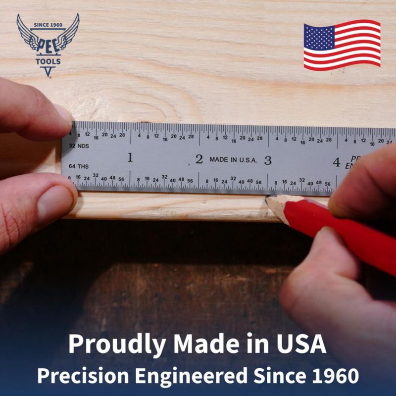 Regla de acero PEC Tools 15 cm – Fabricada en EE. UU.