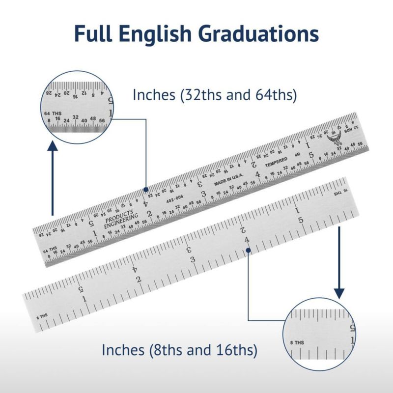 Regla de acero PEC Tools 15 cm – Fabricada en EE. UU.