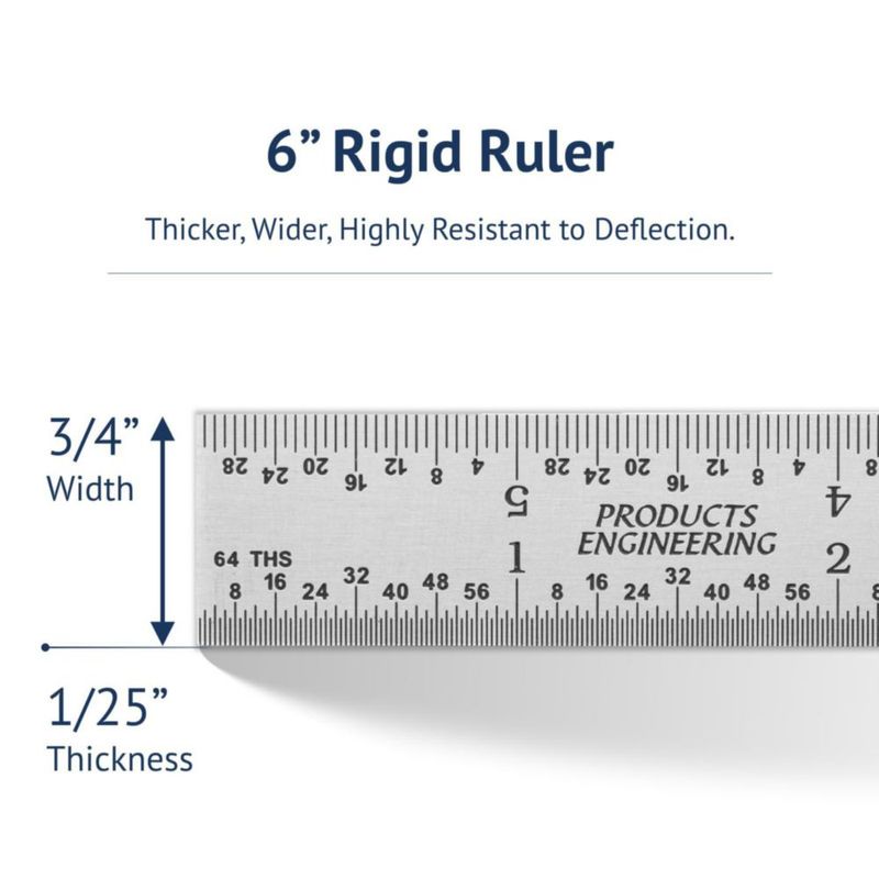 Regla de acero PEC Tools 15 cm – Fabricada en EE. UU.