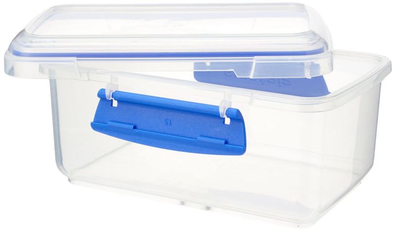 Recipiente de Almacenamiento de Alimentos Sistema 1 L Transparente/Azul Rectangular