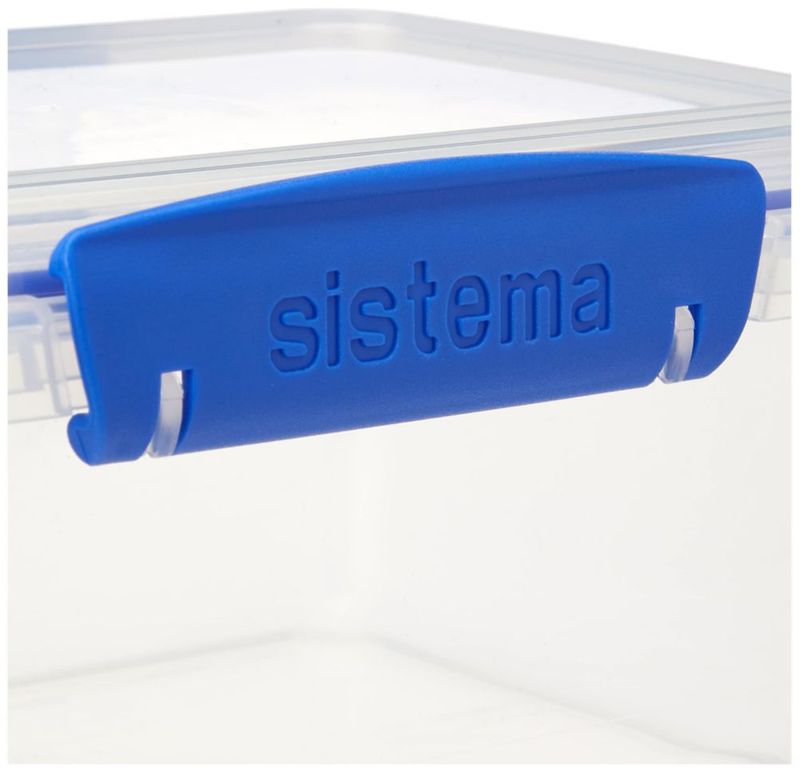 Recipiente de Almacenamiento de Alimentos Sistema 1 L Transparente/Azul Rectangular